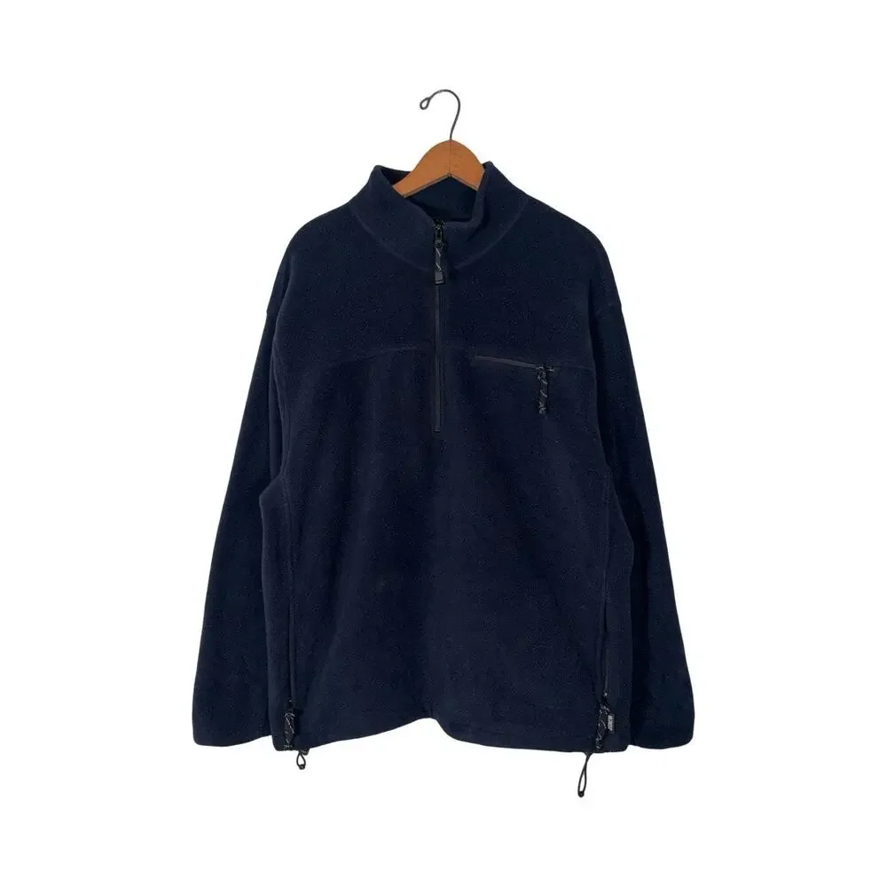 J Crew JCMG Multiglisse Navy Blue Half Zip Fleece Pullover   Size: L